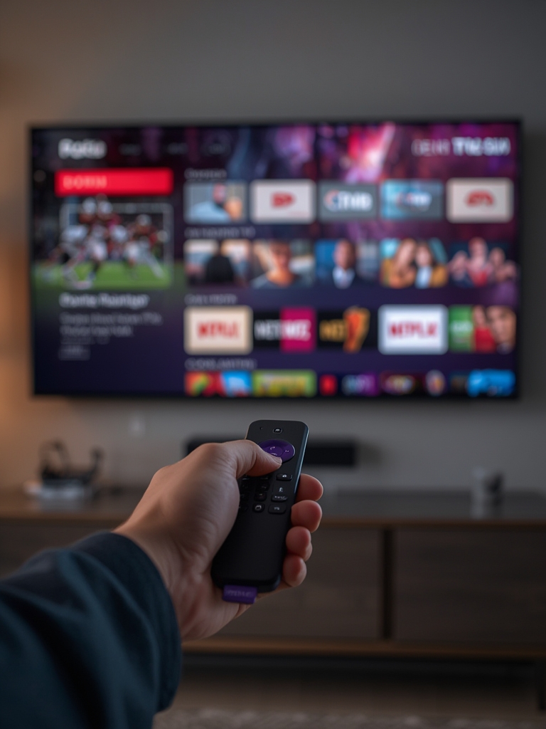 roku stick with hdr streaming on tv screen