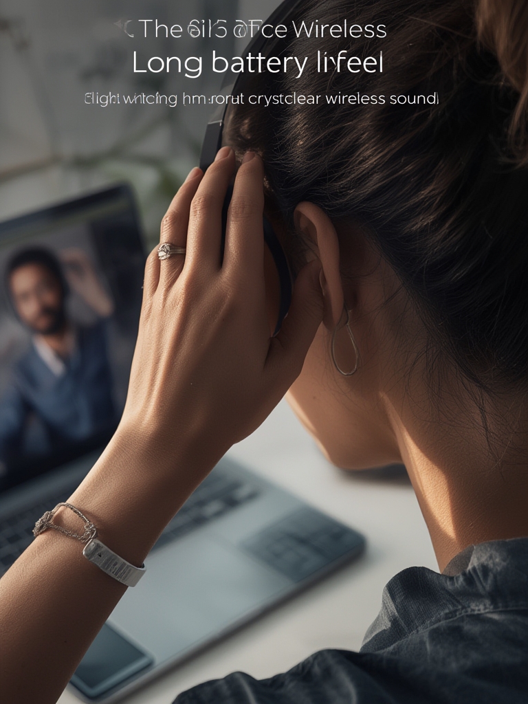 Bluetooth headphones foldable wireless headphones design side view