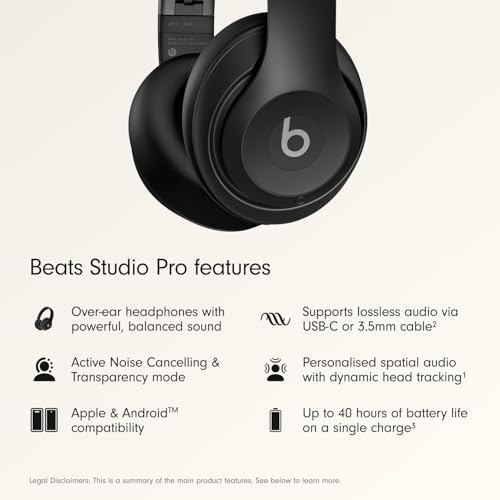 beats studio pro wireless headphones battery life controls