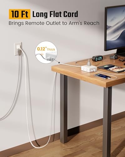 mountable power strip extension cord 10ft with USB C