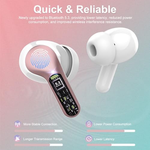 wireless earbuds IP7 waterproof ergonomic touch control