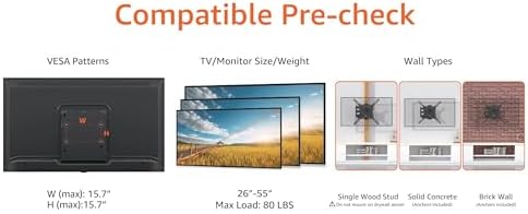 amazon basics tv wall mount installed on living room concrete wall