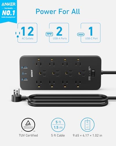 Anker Power Strip USB-C fast charging and multiple outlet extension