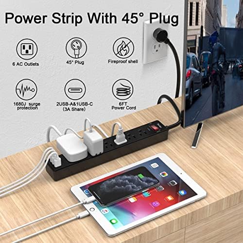 6ft Power Strip Surge Protector: 7 Ultimate Solutions for Easy Home Office Setup in 2026 2 6ft power strip surge protector with flat plug power cord and usb charging ports