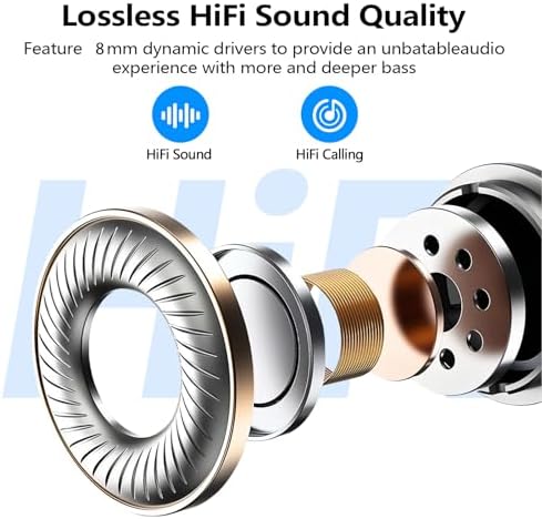 kurdene wireless earbuds lightweight earbuds with deep bass clear calls for sports Bluetooth 5.3