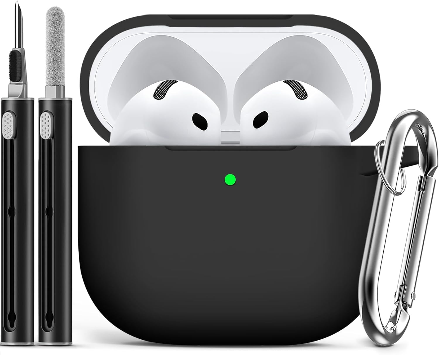 airpods 4 case with cleaning pen for airpods and dust protection