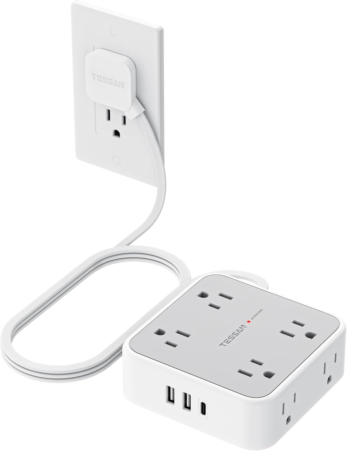 tessan surge protector power strip with 8 outlets and usb charging station