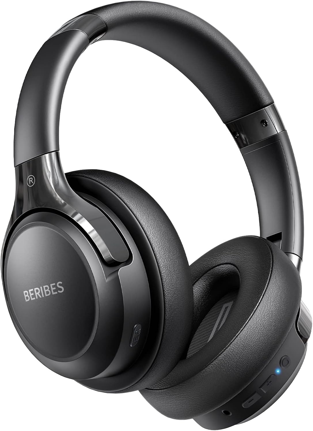 beribes bluetooth headphones over ear with foldable lightweight design and microphone