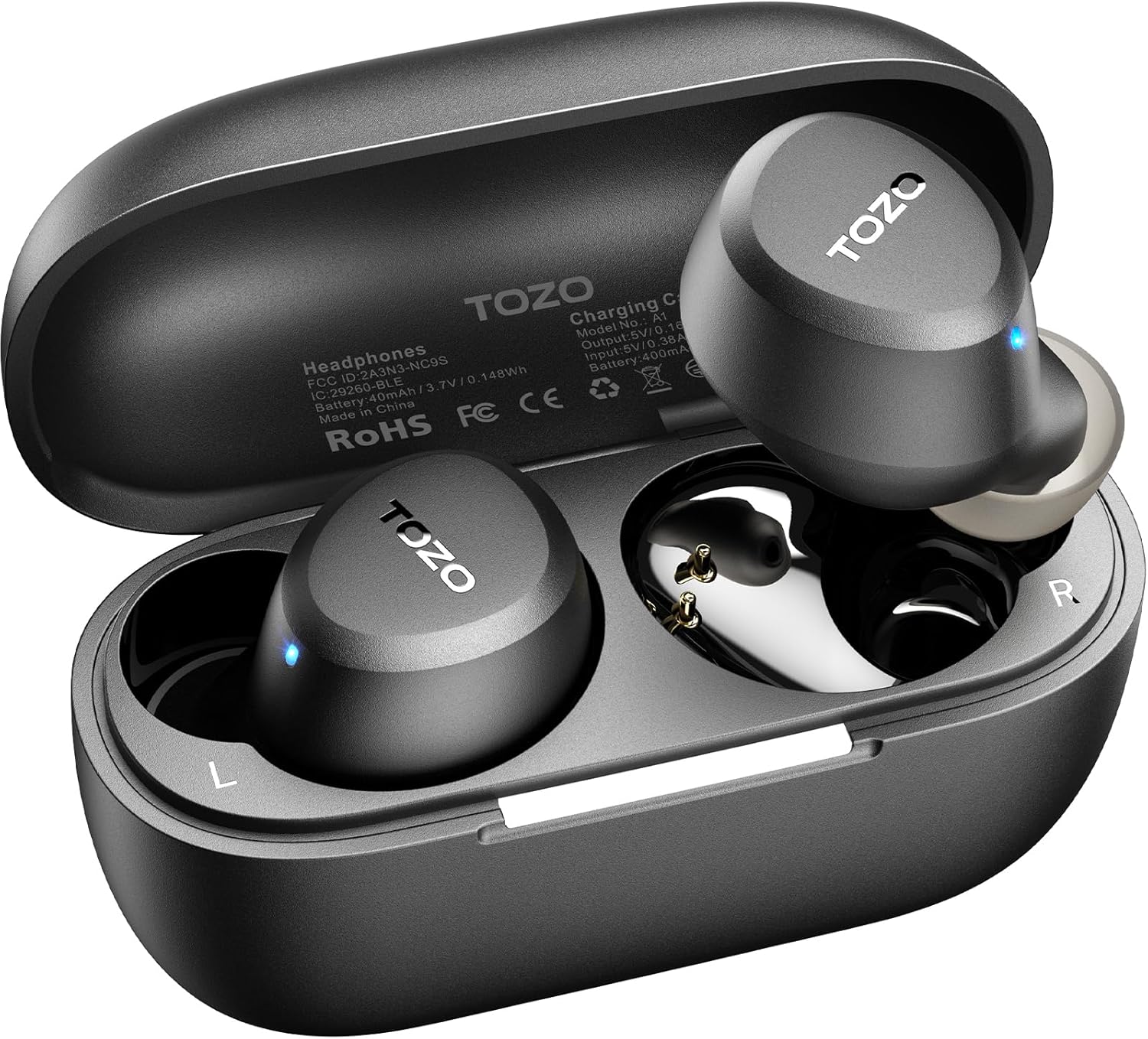 tozo a1 wireless earbuds compact charging case and ergonomic fit