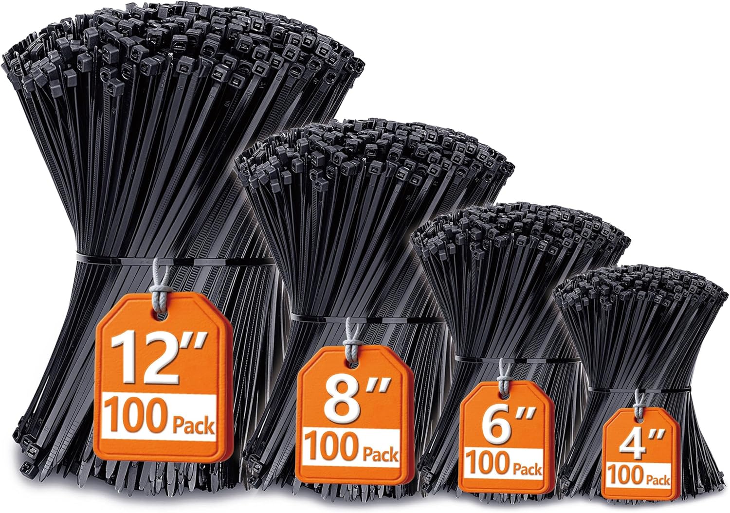 black cable ties for organizing electrical wires