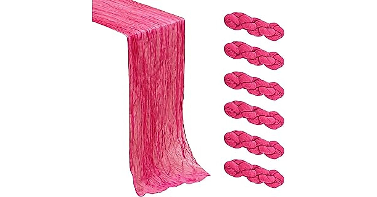 pink cheesecloth table