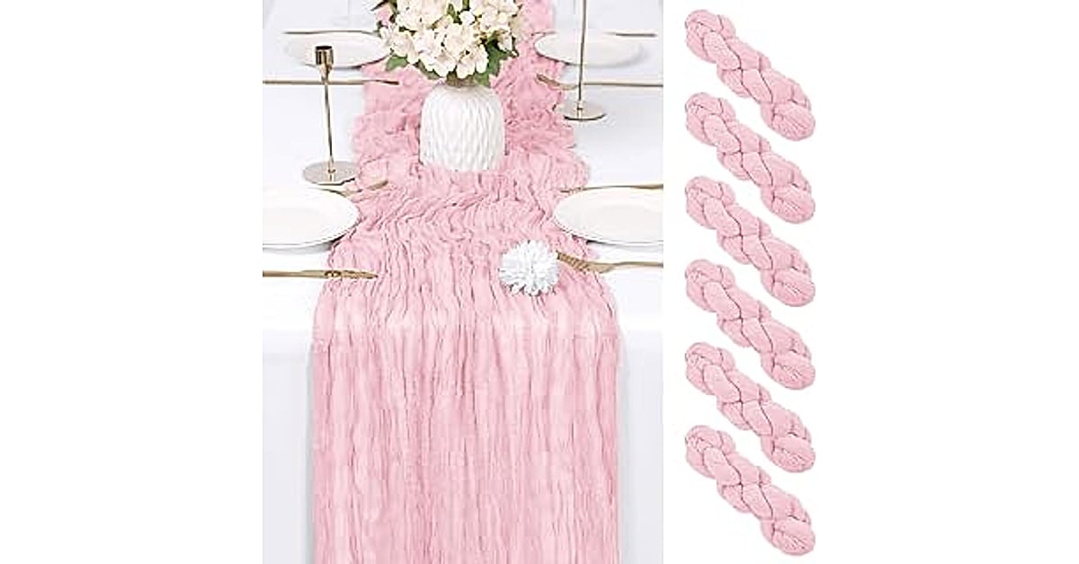 pink cheesecloth table